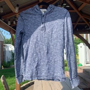 L.O.G.G Label of Graded Goods by H&M blueish grey long sleeve hooded button up